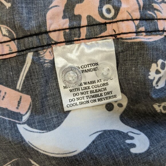 Beistle Creepy Co Shirt Halloween Ghost Pumpkin Tombstone Skull rare Mens XS - Picture 9 of 11